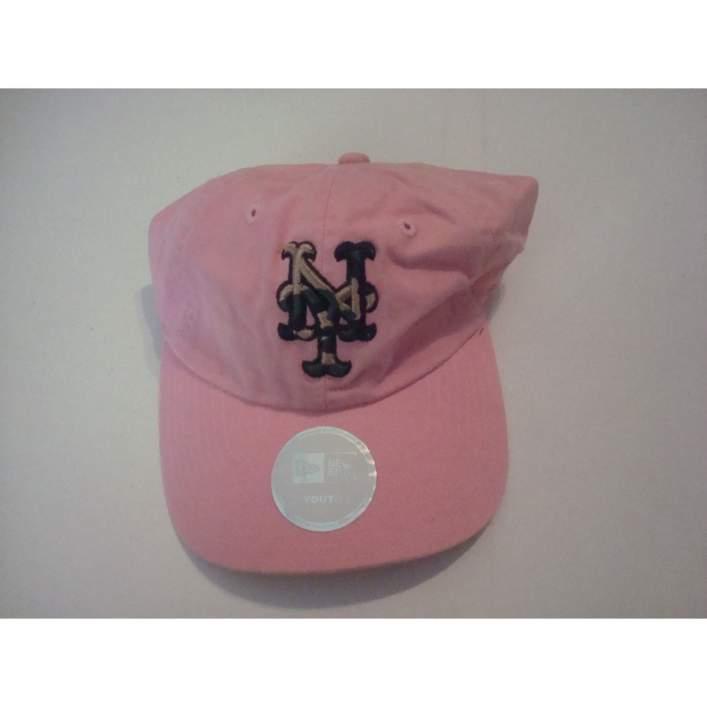 YOUTH-- METS PINK NEW ERA   Y2K 00s  HAT CAP VINTAGE DEADSTOCK P3